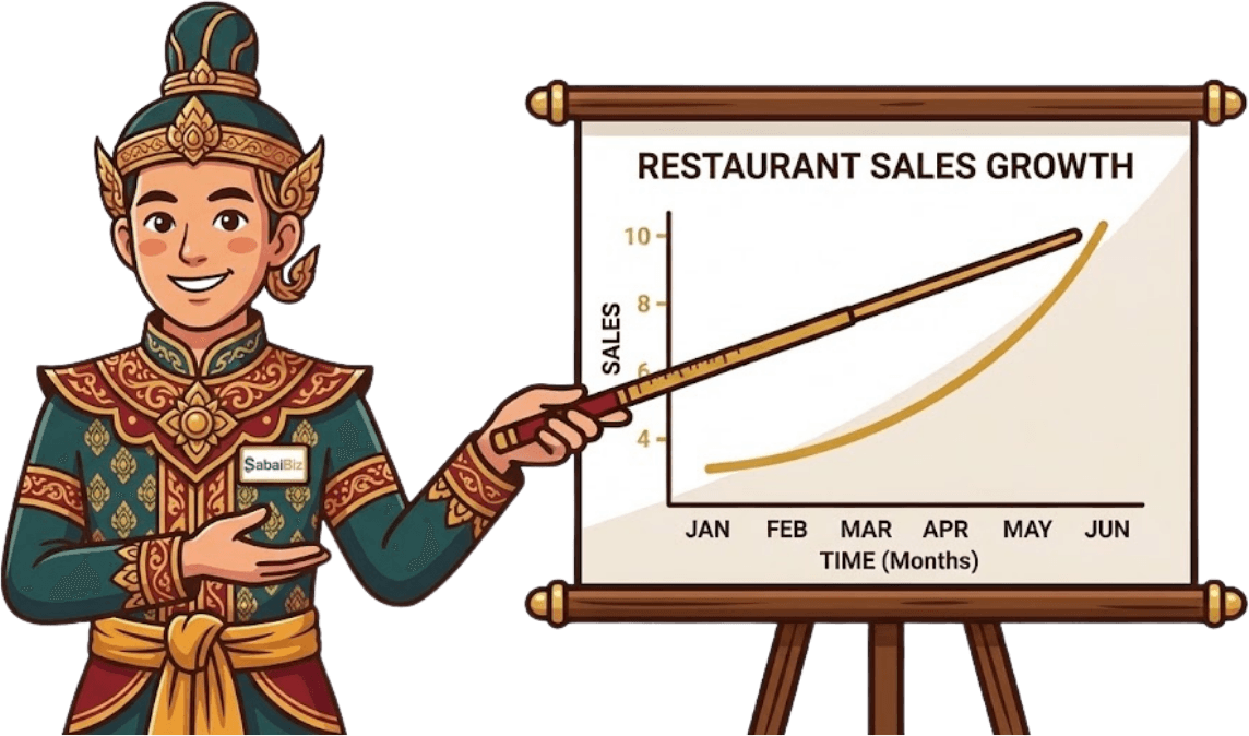 Mascot showing your profit